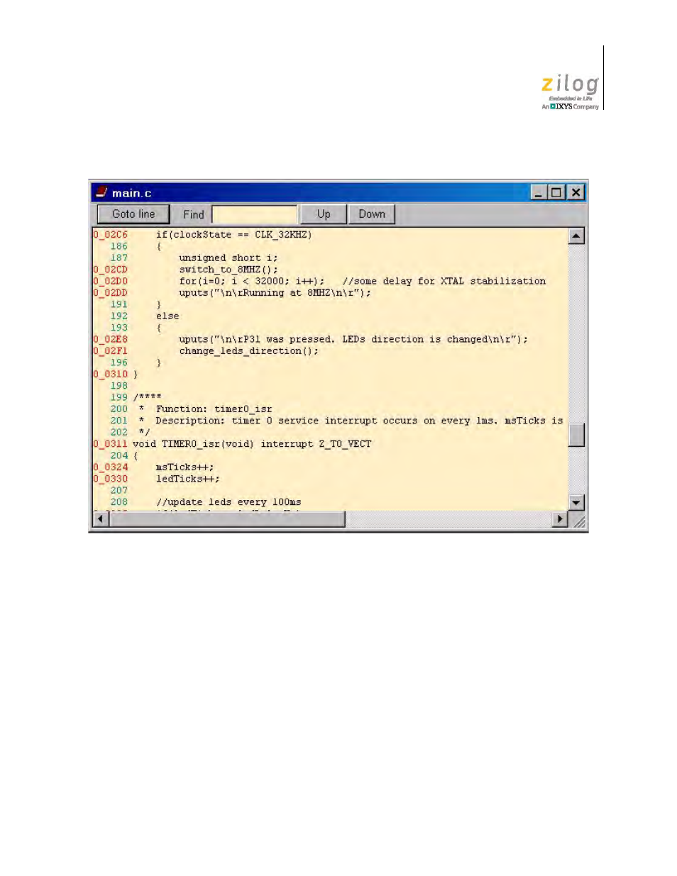 Figure 70. text file child window | Zilog Z51F0811 User Manual | Page 68 / 96