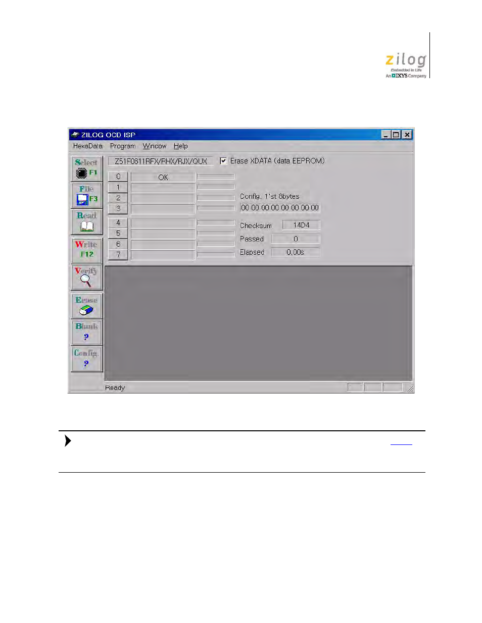 Figure 80. ocd isp dialog | Zilog Z51F0811 User Manual | Page 79 / 96