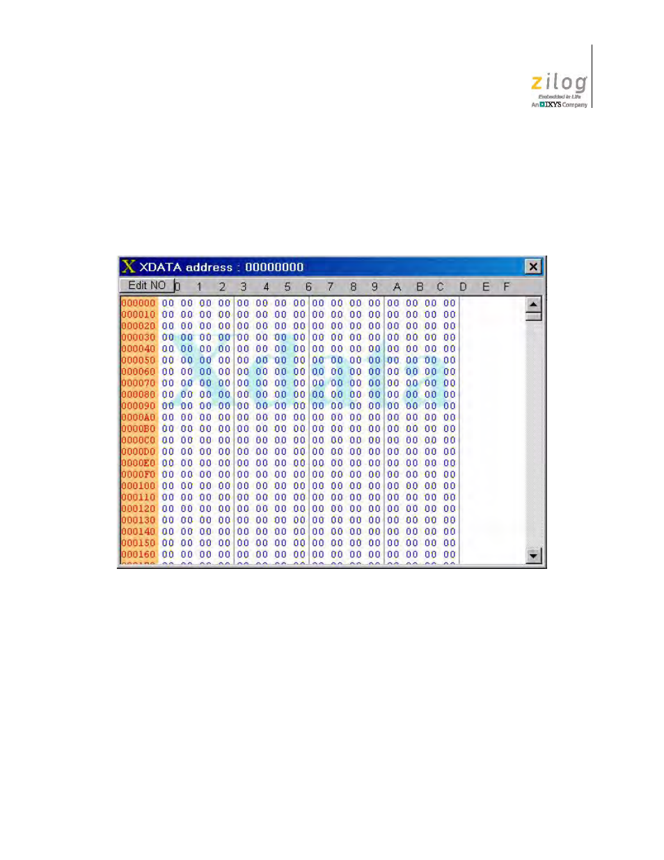 Figure 87. open xdata dump child window | Zilog Z51F0811 User Manual | Page 85 / 96