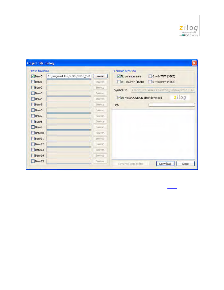 Figure 17. object file dialog | Zilog Z51F6412 User Manual | Page 28 / 54