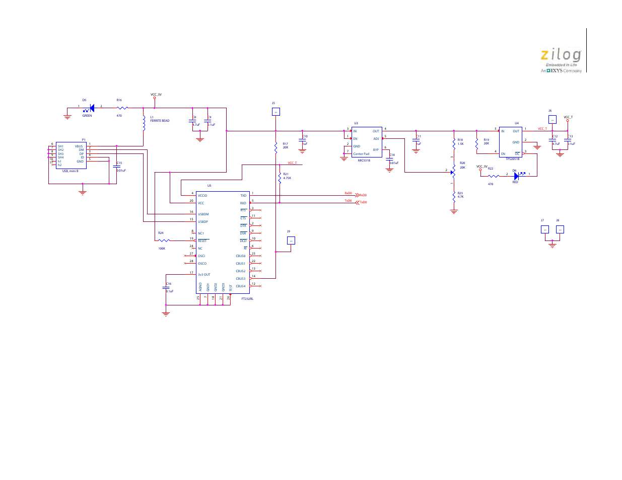 Figure 32. z51f6412 development board, #2 of 2, Of th | Zilog Z51F6412 User Manual | Page 45 / 54