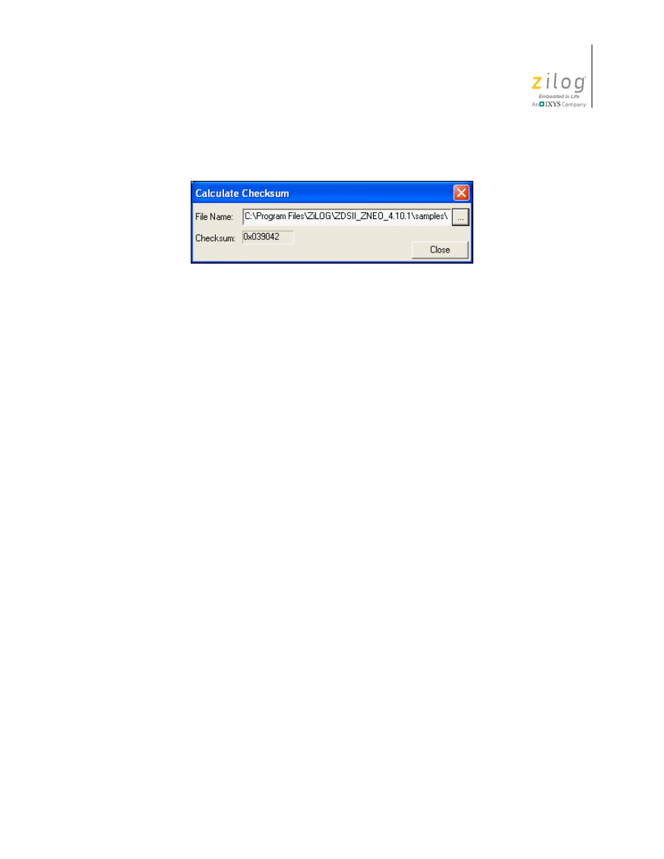 Figure 74. calculate checksum dialog box, Customize | Zilog ZUSBOPTS User Manual | Page 121 / 520
