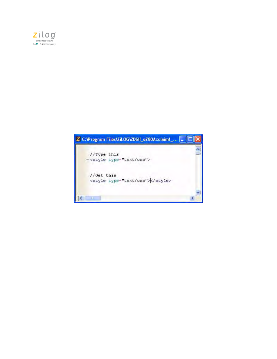 Figure 87. autocompletion of html tags, Autocompletion of tags in an html file | Zilog ZUSBOPTS User Manual | Page 142 / 520