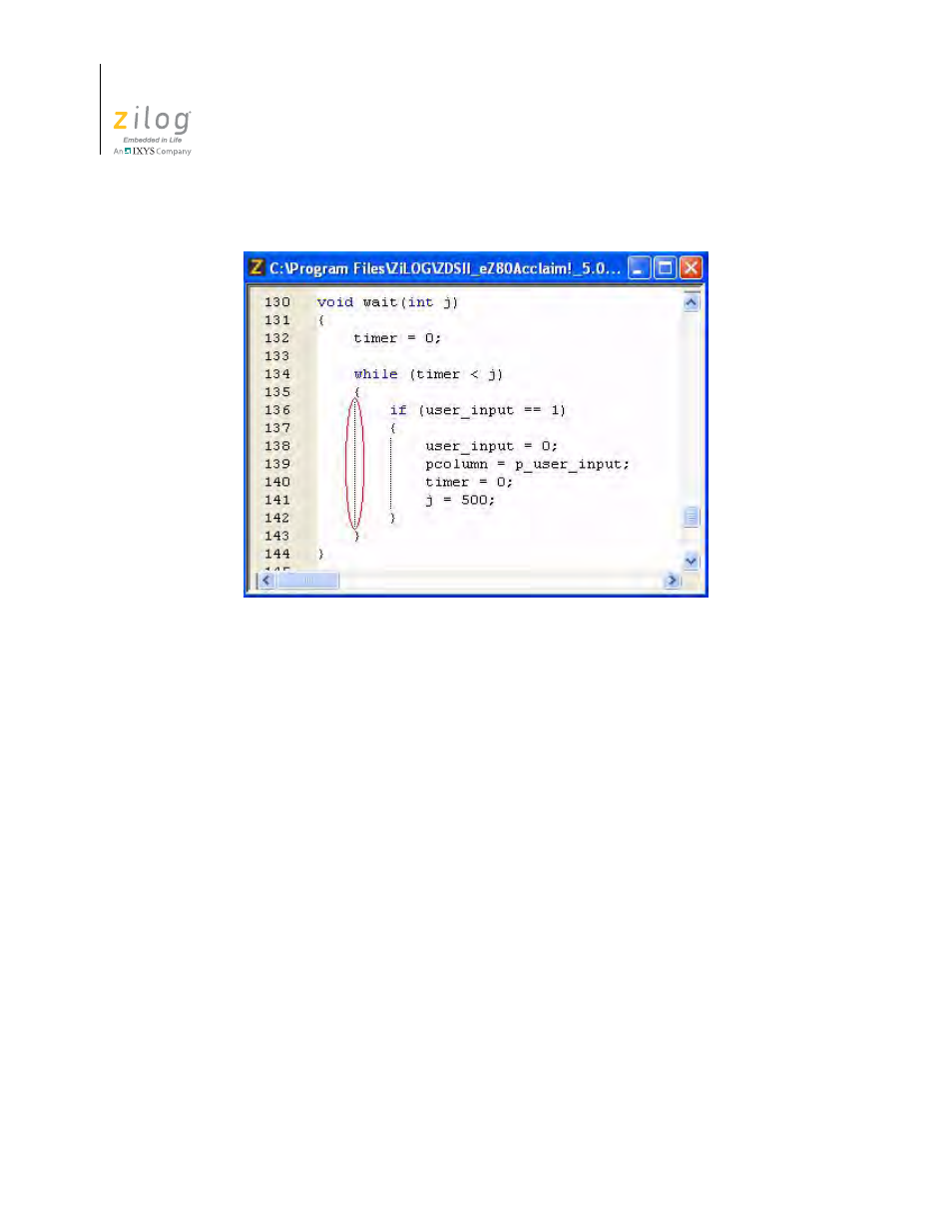 Figure 116. indentation guides | Zilog ZUSBOPTS User Manual | Page 172 / 520