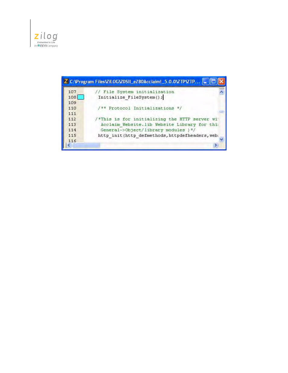 Bookmark example | Zilog ZUSBOPTS User Manual | Page 174 / 520