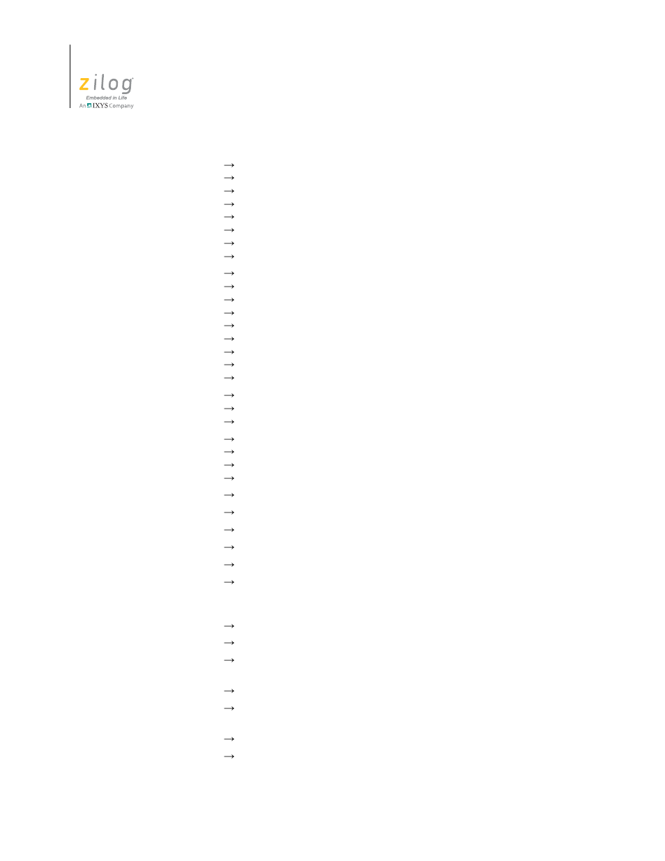 Zilog ZUSBOPTS User Manual | Page 282 / 520