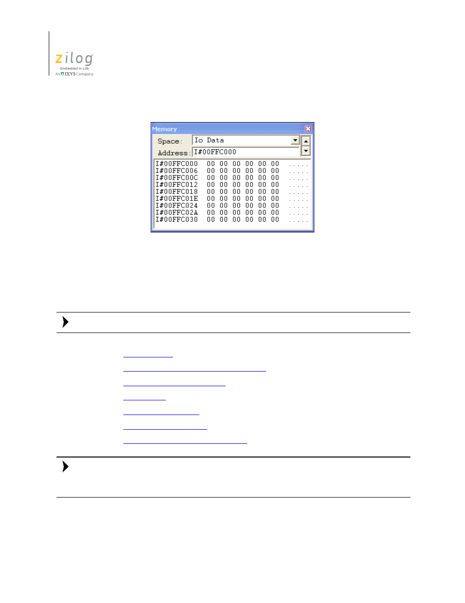 Figure 141. memory window | Zilog ZUSBOPTS User Manual | Page 360 / 520