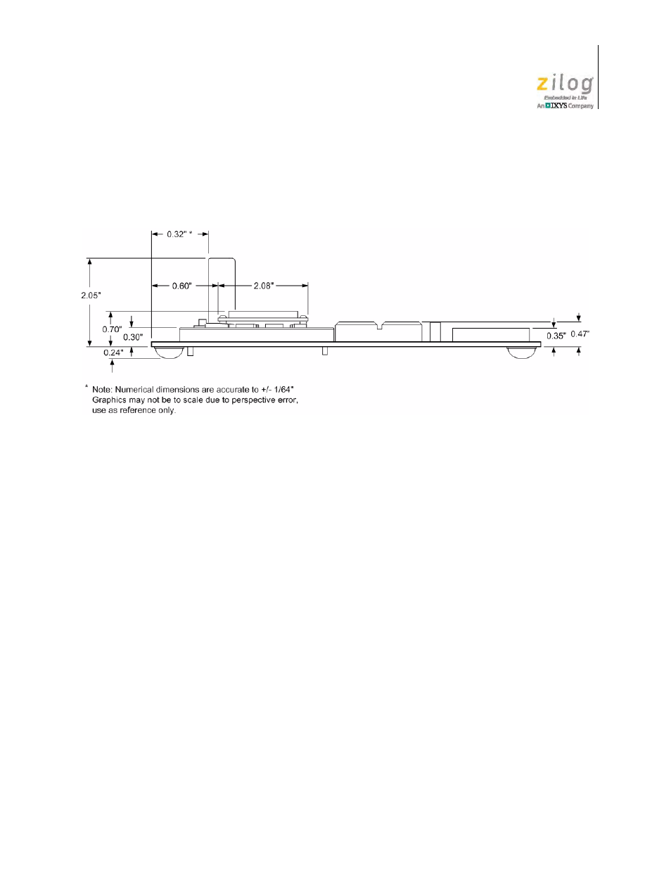 Mechanical profile, Figure 20. educational platform side view | Zilog ZUSBOPTS User Manual | Page 34 / 38