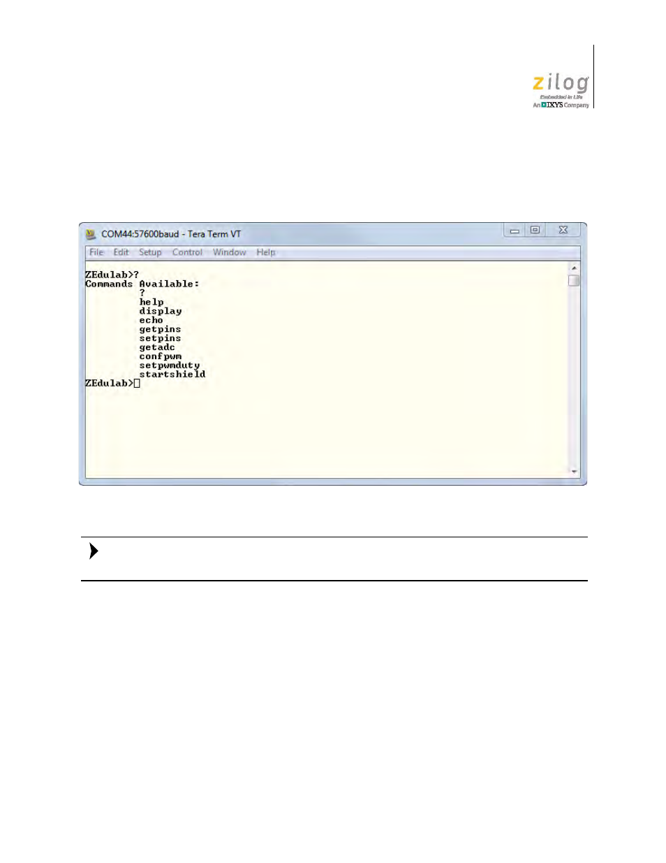 Figure 6, A list of shell root commands | Zilog ZUSBOPTS User Manual | Page 14 / 59