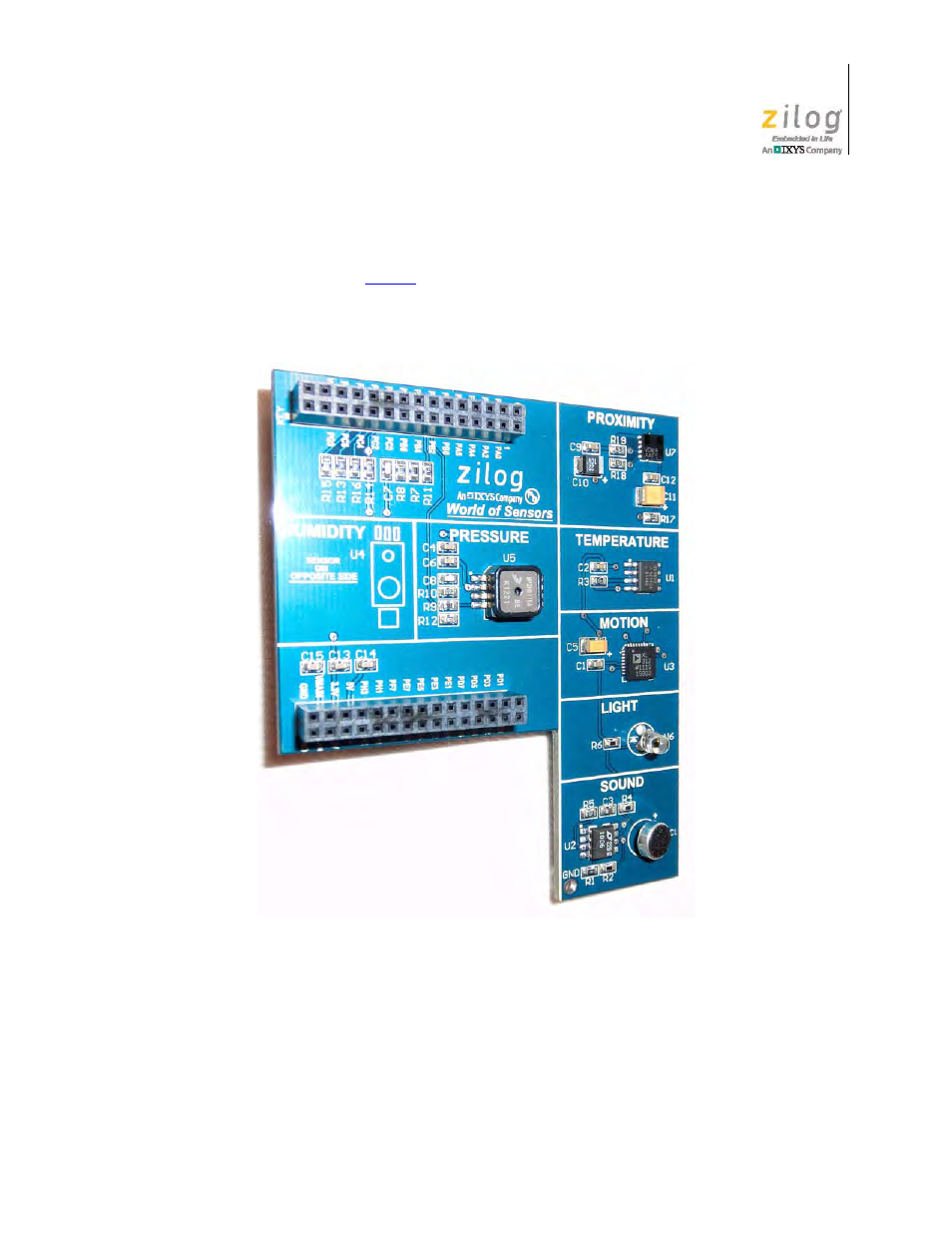 The zed world of sensors shield, Figure 17. the zed world of sensors shield | Zilog ZUSBOPTS User Manual | Page 27 / 59