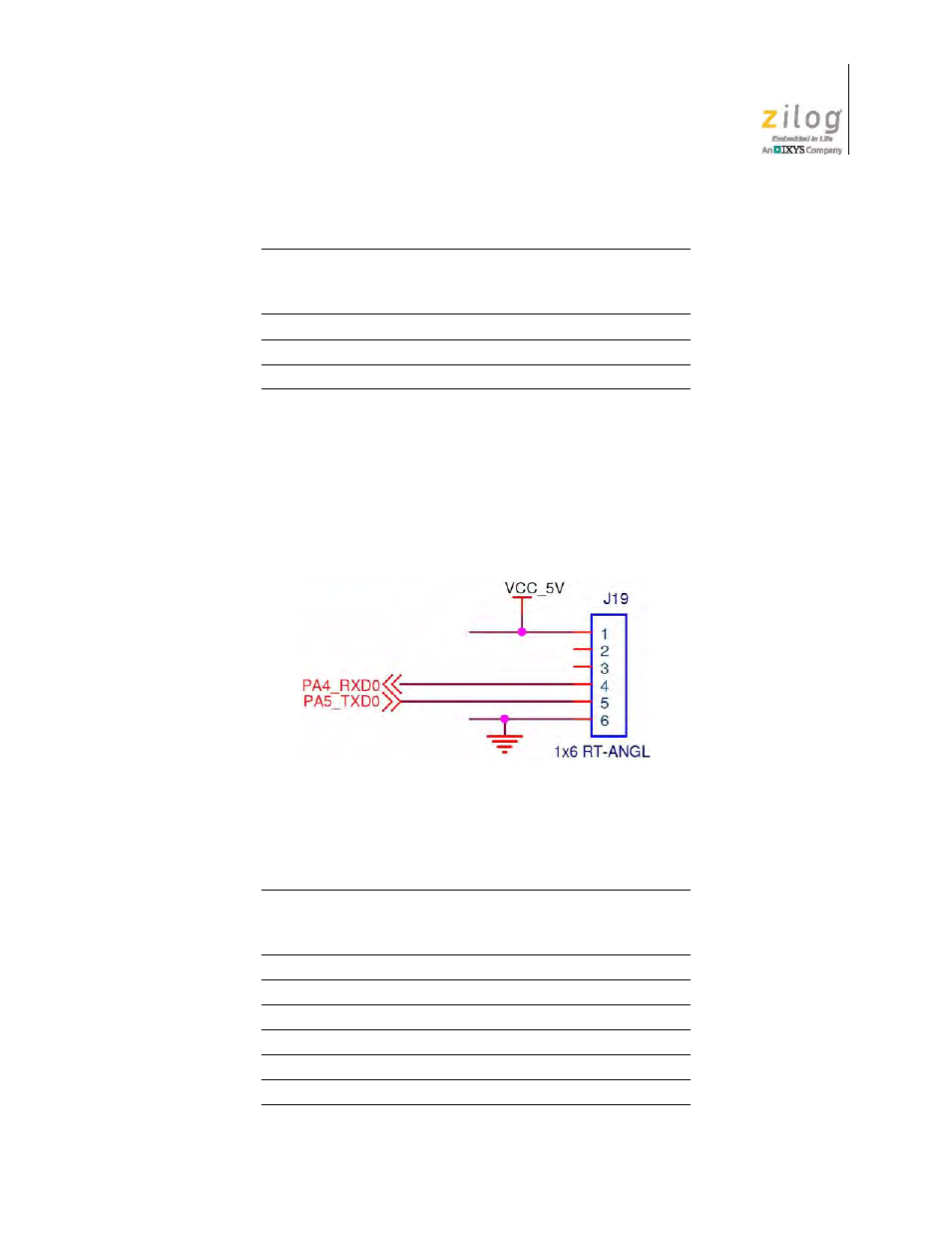 Uart connector, Figure 7, Uart connector, z16fmc mcu module | Table 5 | Zilog ZUSBOPTS User Manual | Page 20 / 41