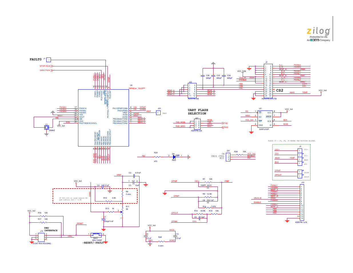 Fault0, Uart flash selection | Zilog ZUSBOPTS User Manual | Page 37 / 41