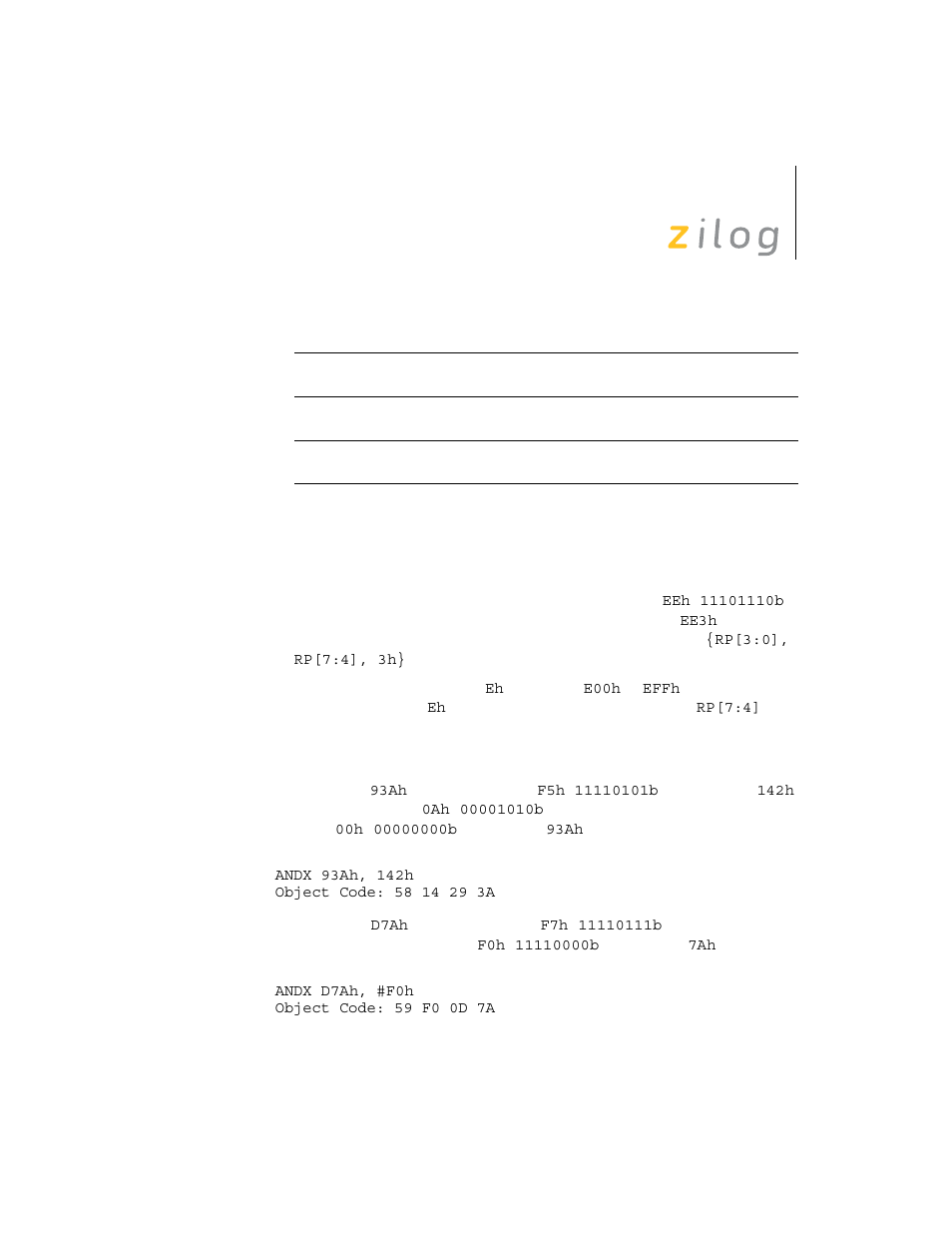 Zilog Z8F0130 User Manual | Page 105 / 314