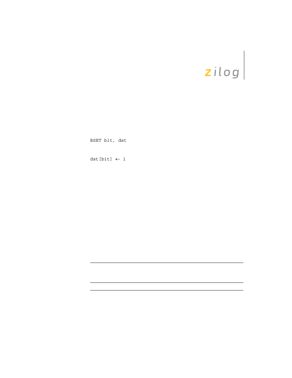 Bset | Zilog Z8F0130 User Manual | Page 113 / 314