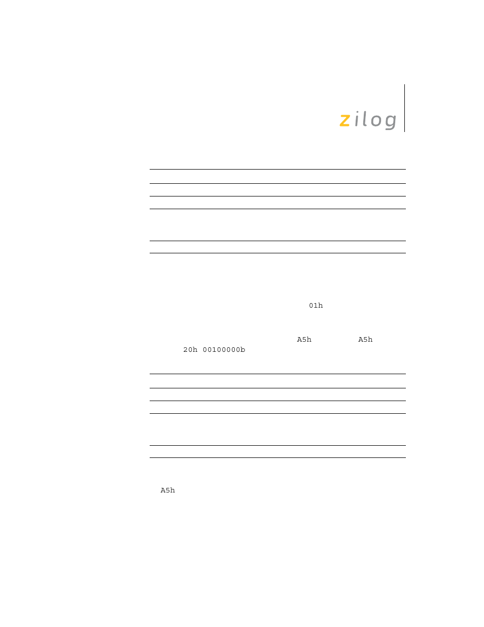 Zilog Z8F0130 User Manual | Page 123 / 314