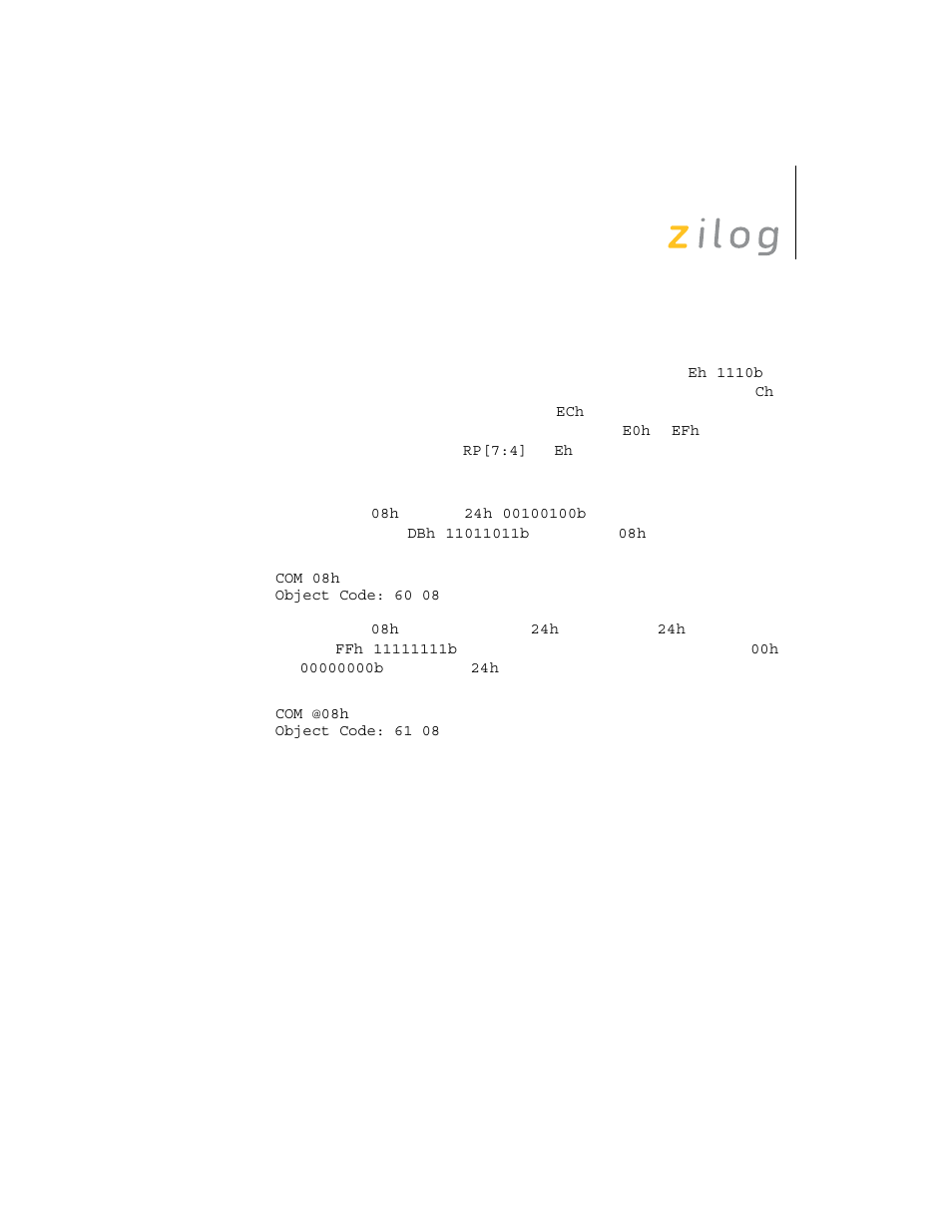 Zilog Z8F0130 User Manual | Page 135 / 314