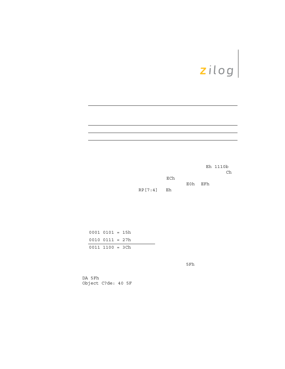 Zilog Z8F0130 User Manual | Page 148 / 314