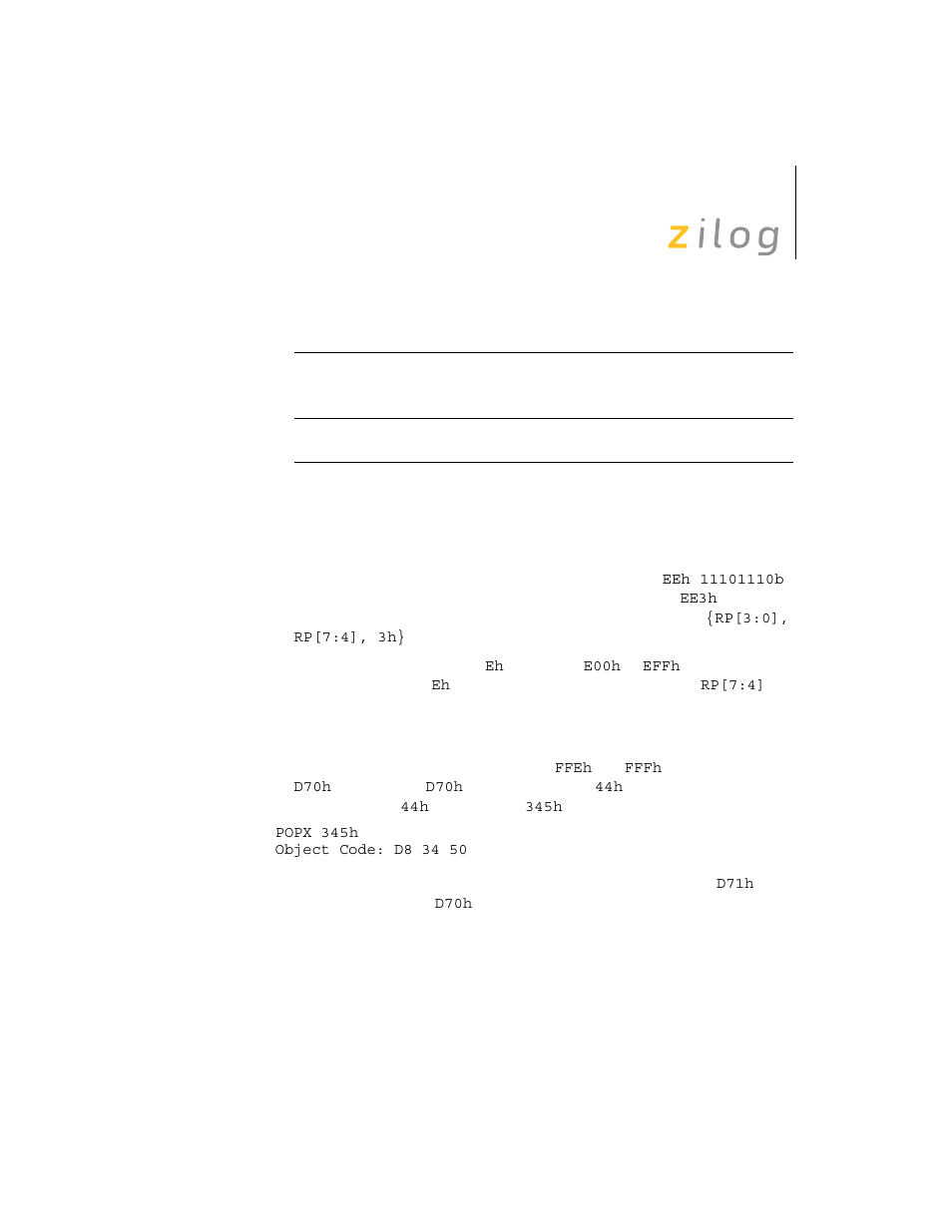 Zilog Z8F0130 User Manual | Page 215 / 314