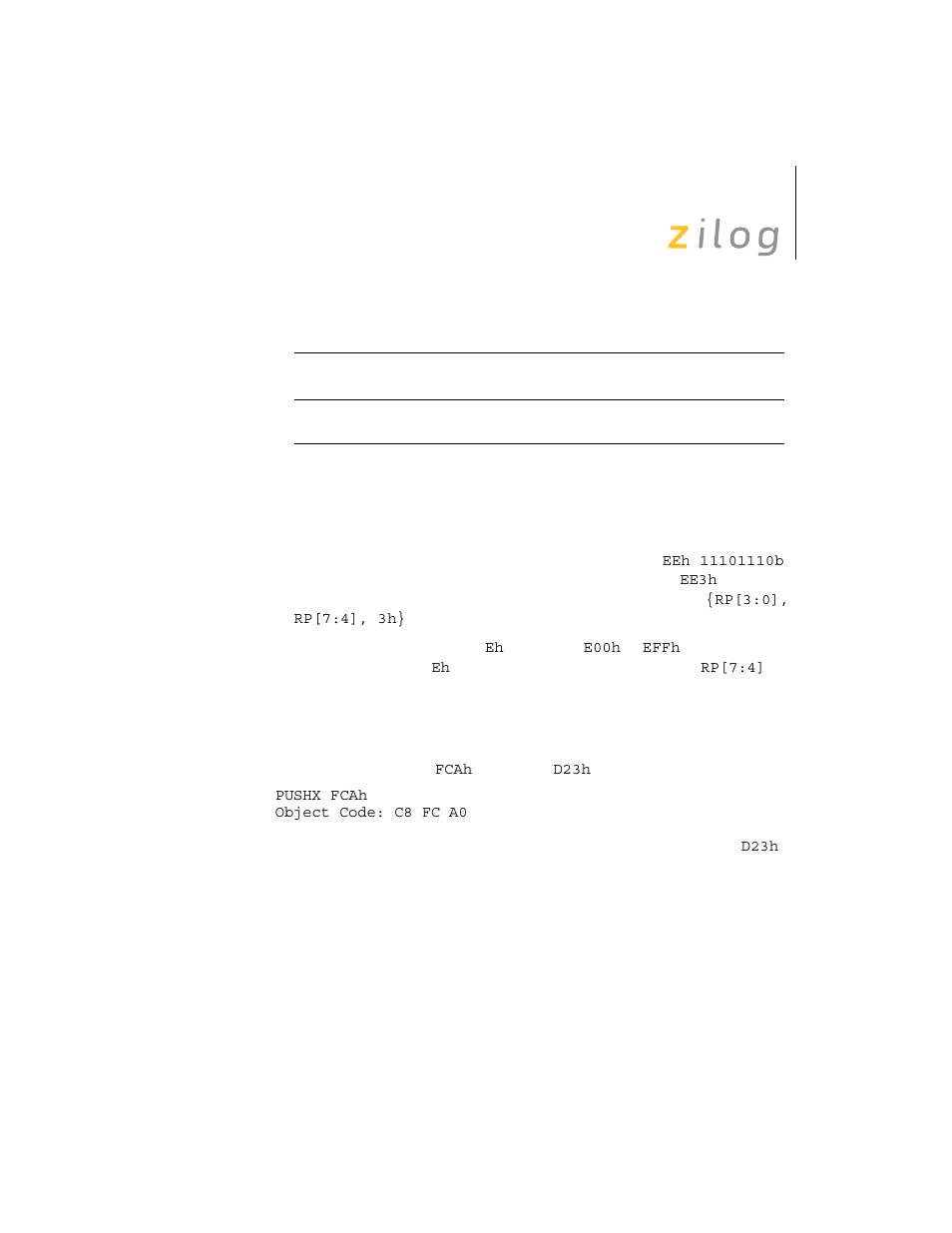 Zilog Z8F0130 User Manual | Page 219 / 314