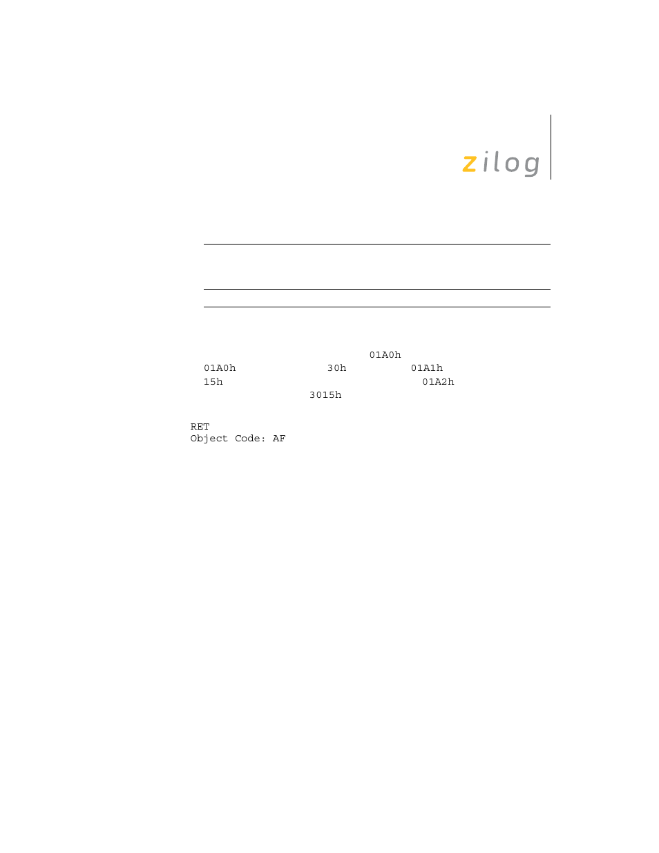 Zilog Z8F0130 User Manual | Page 223 / 314