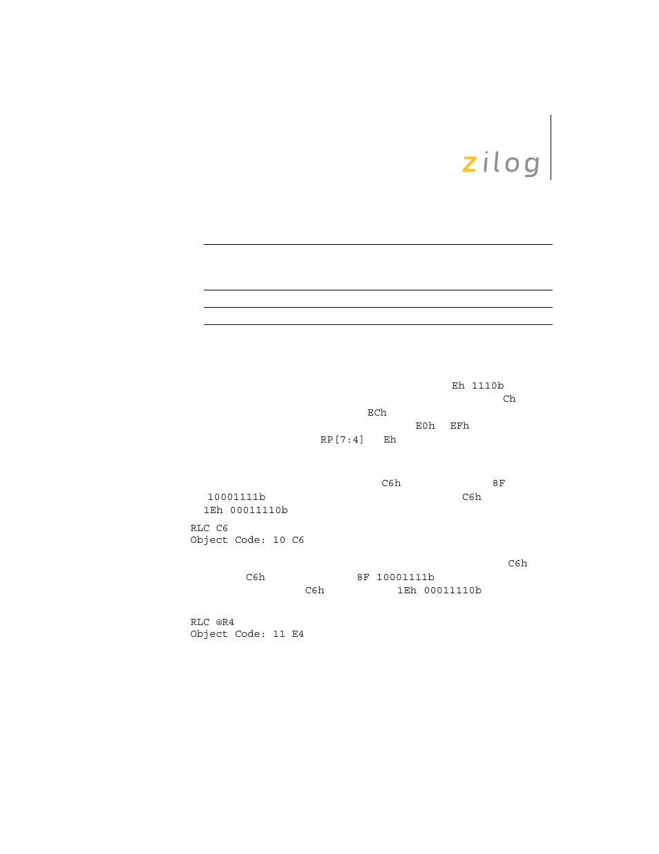 Zilog Z8F0130 User Manual | Page 227 / 314