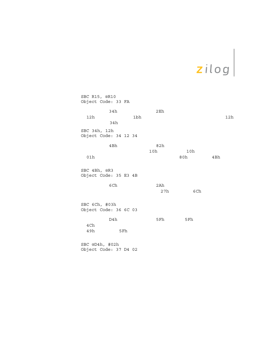 Zilog Z8F0130 User Manual | Page 234 / 314
