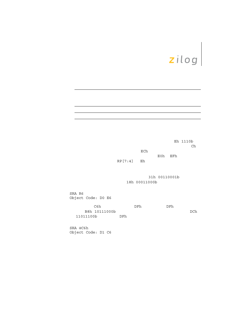 Zilog Z8F0130 User Manual | Page 240 / 314
