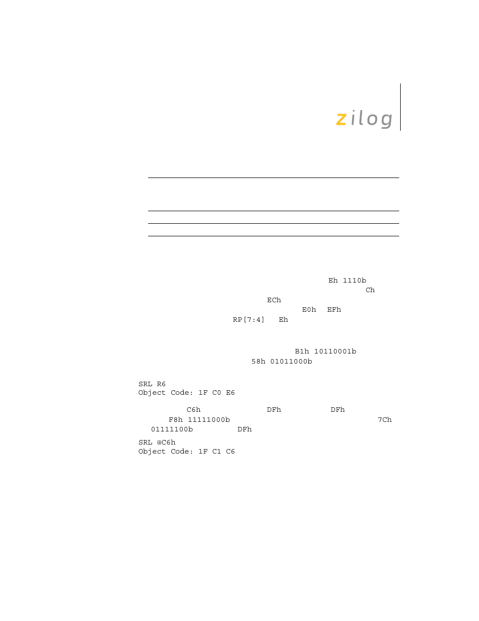 Zilog Z8F0130 User Manual | Page 242 / 314