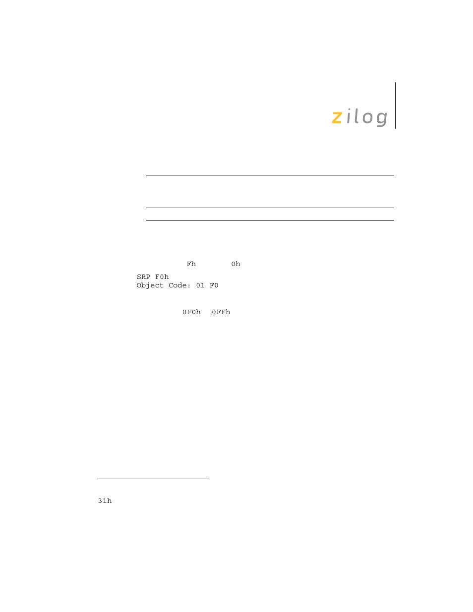 Zilog Z8F0130 User Manual | Page 244 / 314