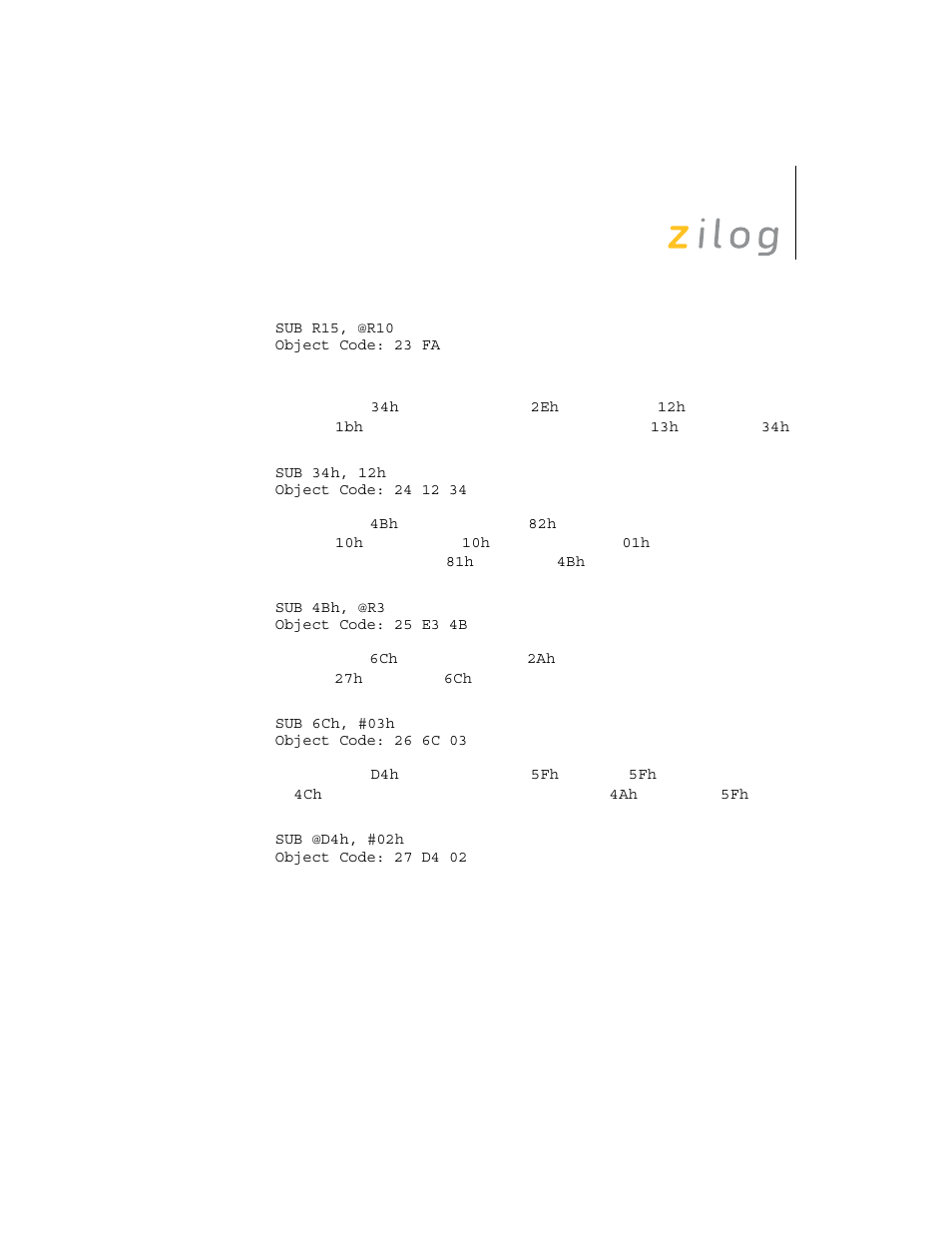 Zilog Z8F0130 User Manual | Page 249 / 314