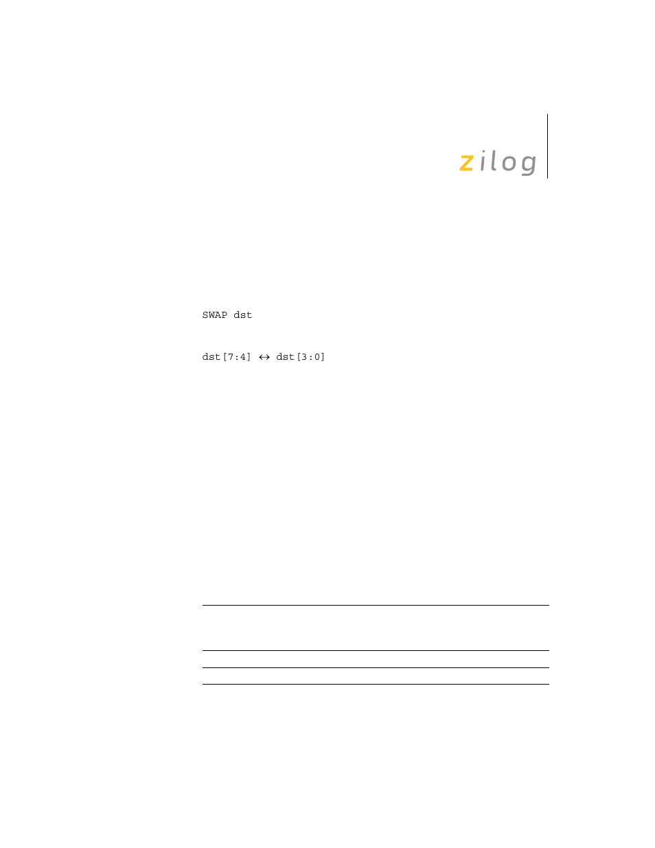 Swap | Zilog Z8F0130 User Manual | Page 252 / 314