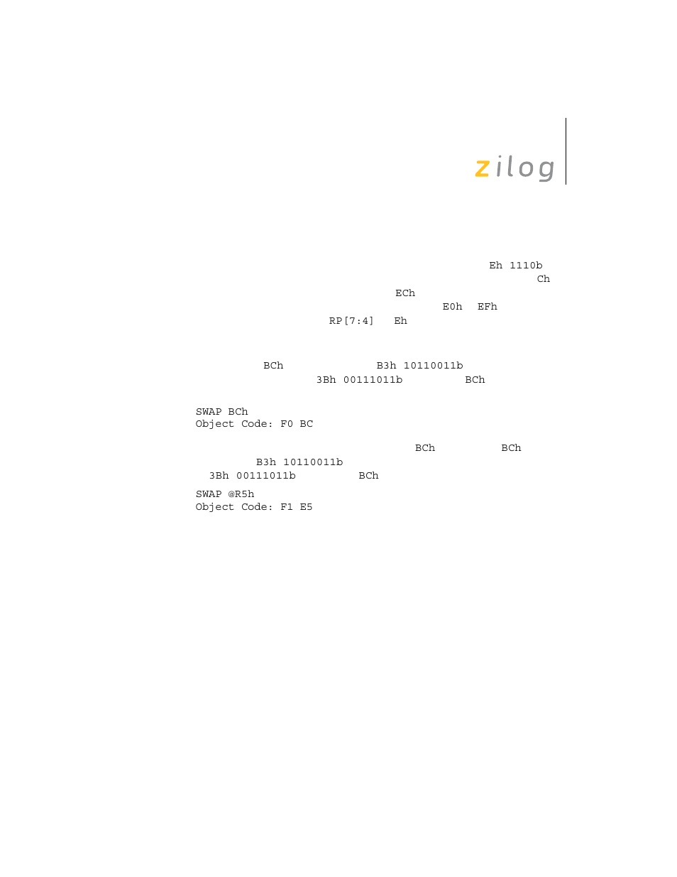 Zilog Z8F0130 User Manual | Page 253 / 314