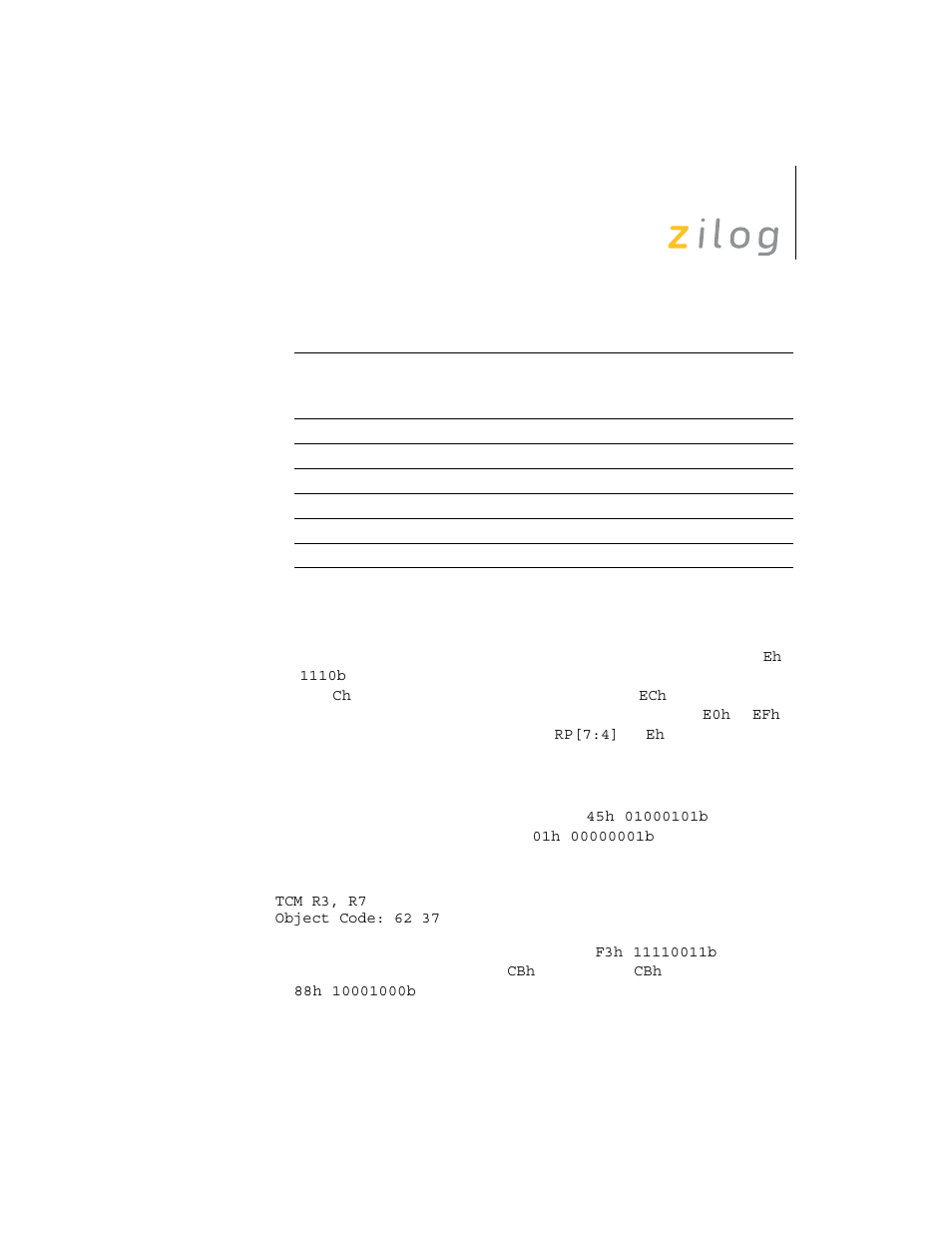 Zilog Z8F0130 User Manual | Page 255 / 314