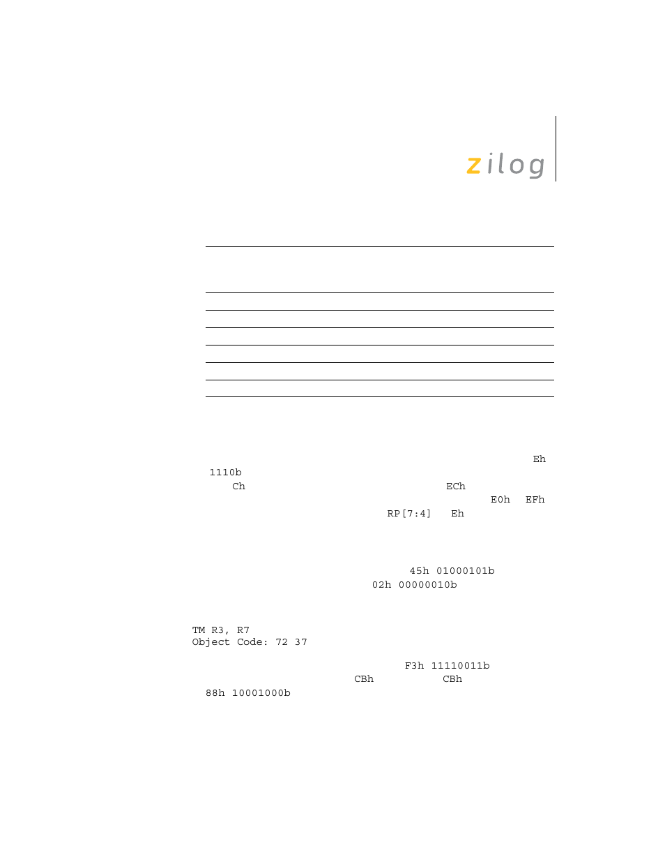 Zilog Z8F0130 User Manual | Page 260 / 314