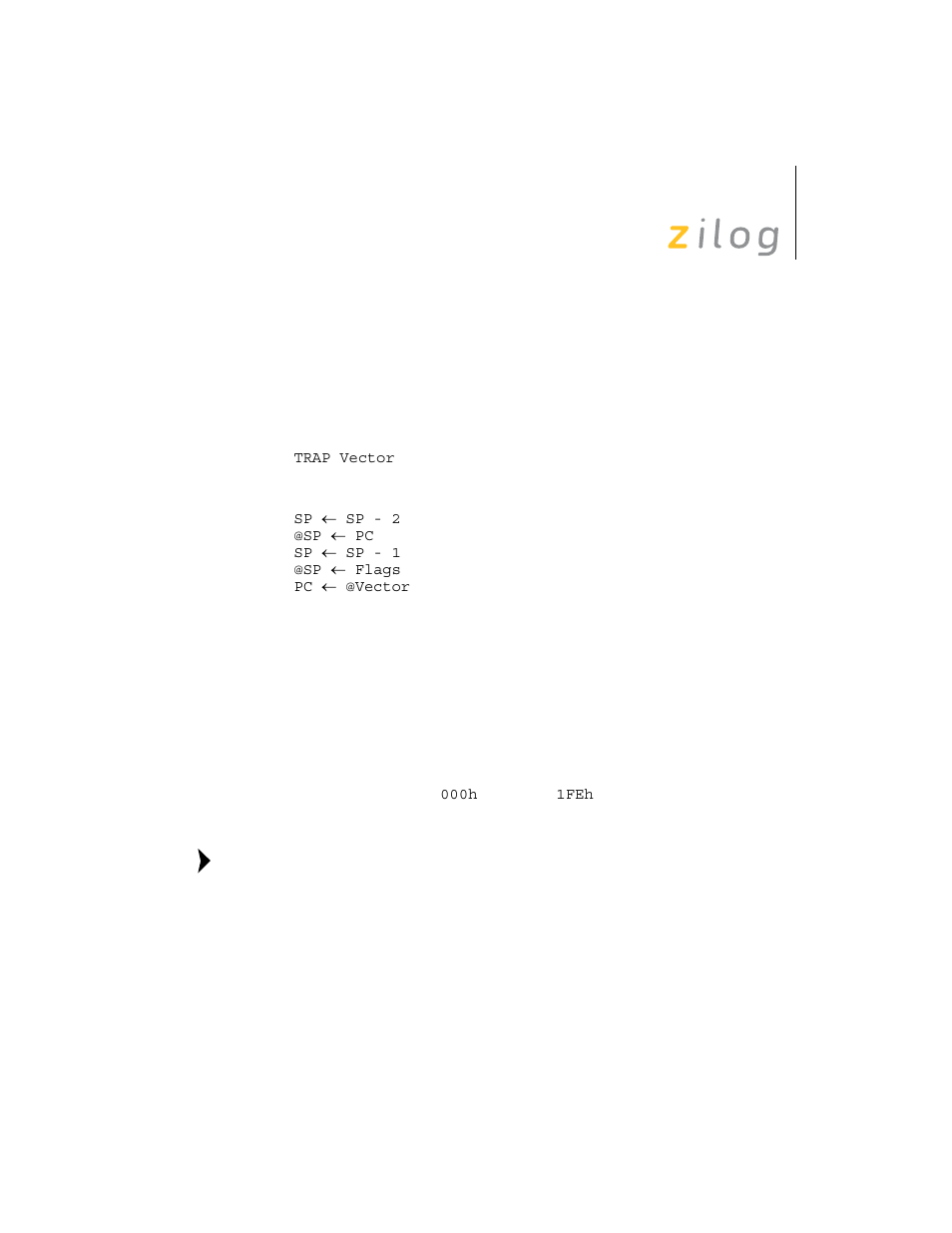 Trap | Zilog Z8F0130 User Manual | Page 264 / 314