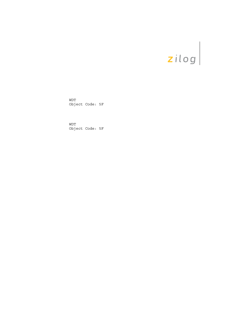 Zilog Z8F0130 User Manual | Page 267 / 314