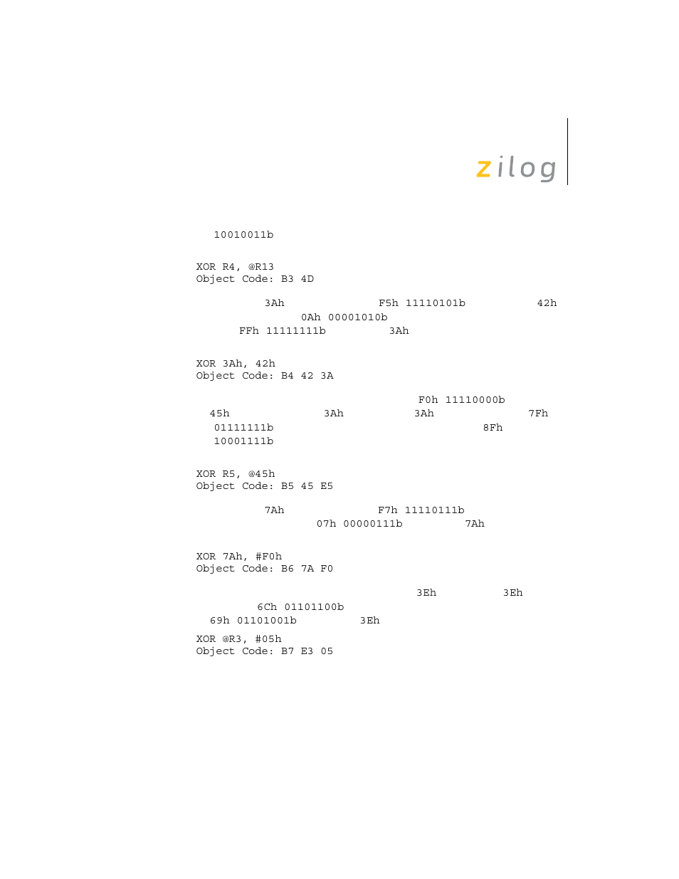 Zilog Z8F0130 User Manual | Page 270 / 314