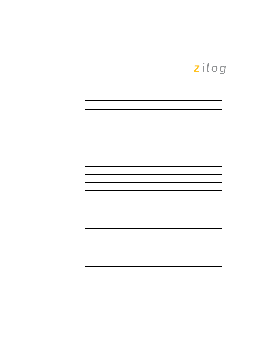 Table 25 | Zilog Z8F0130 User Manual | Page 274 / 314