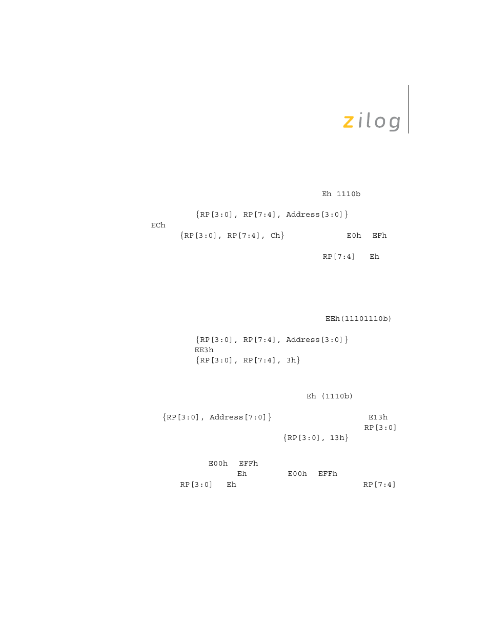 Escaped, Mode addressing with 8-bit addresses, Escaped mode | Addressing with 12-bit addresses | Zilog Z8F0130 User Manual | Page 53 / 314
