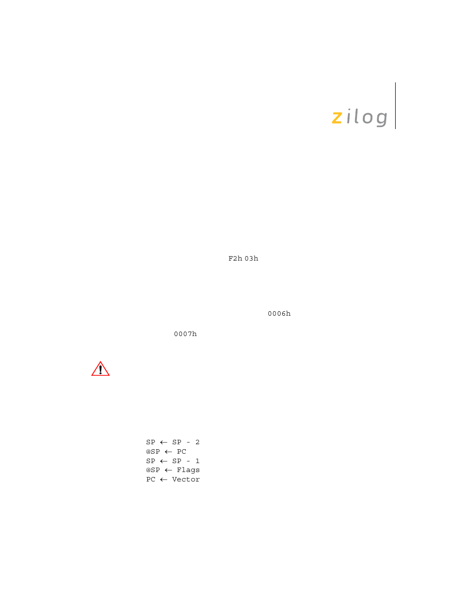 Illegal instruction traps, Symbolic operation of an illegal instruction trap | Zilog Z8F0130 User Manual | Page 60 / 314