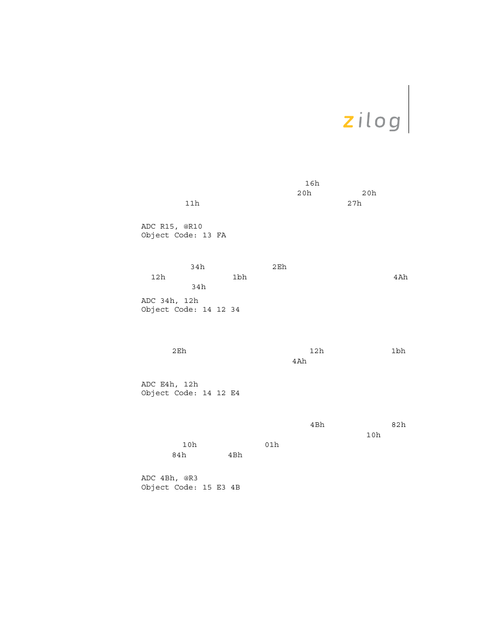 Zilog Z8F0130 User Manual | Page 90 / 314
