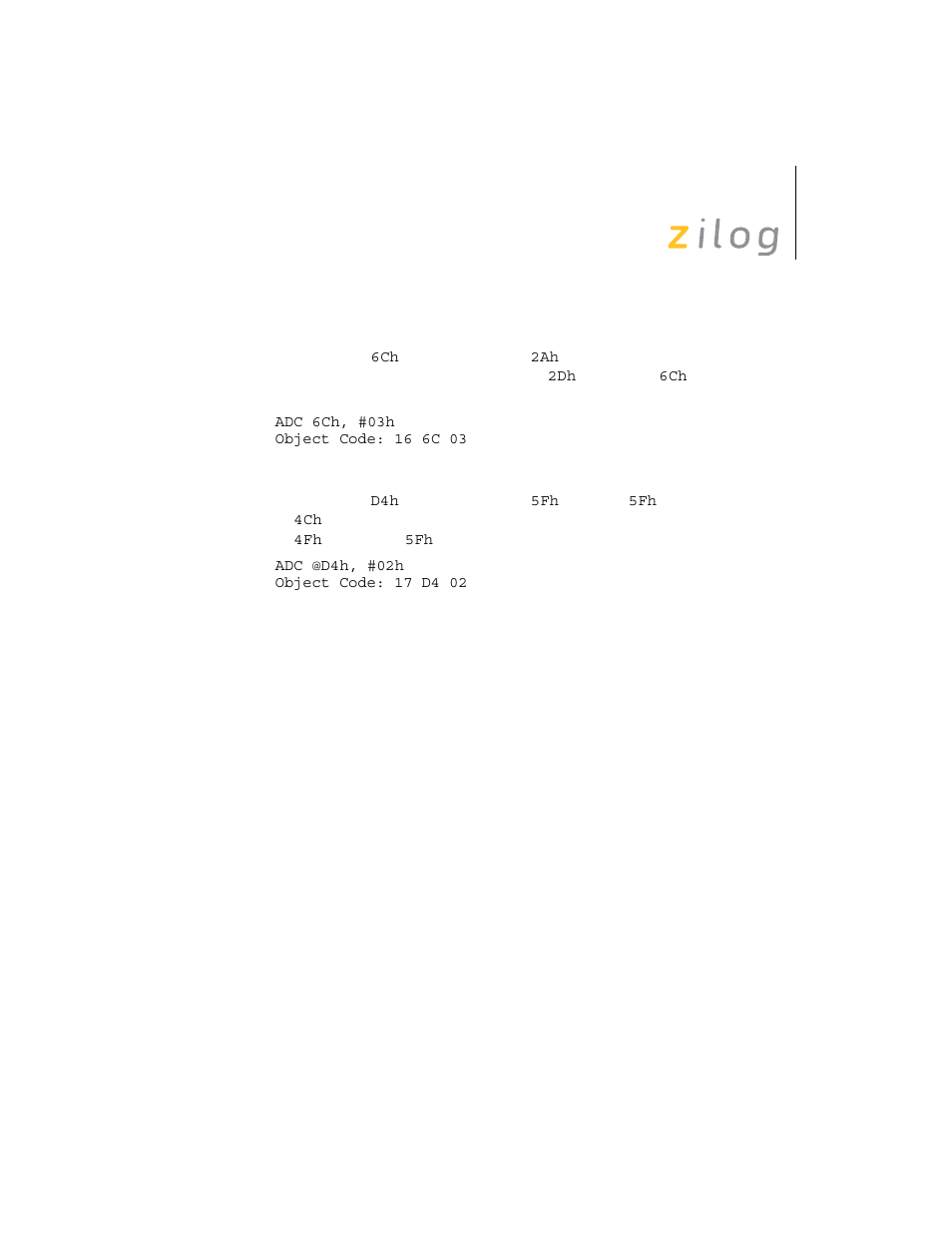 Zilog Z8F0130 User Manual | Page 91 / 314