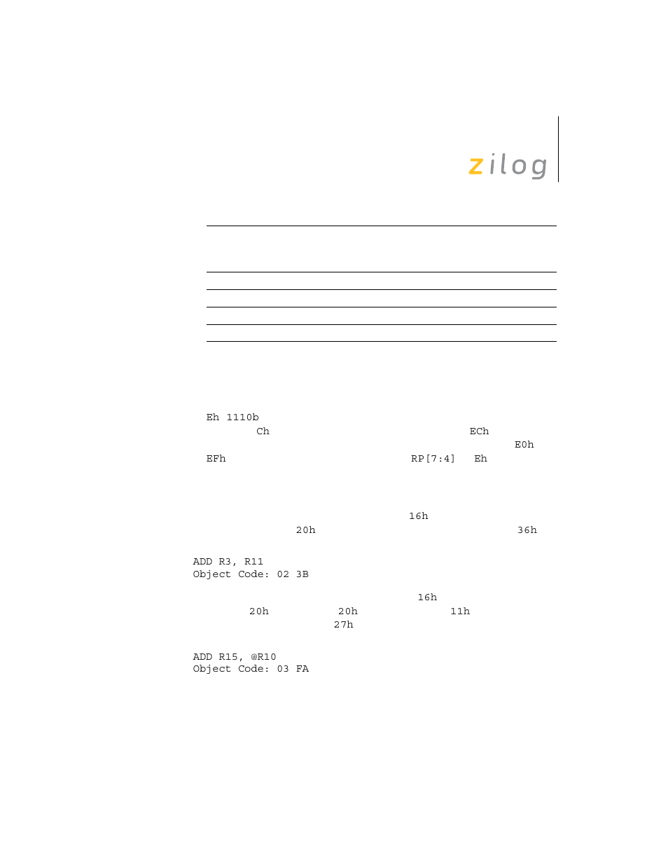 Zilog Z8F0130 User Manual | Page 96 / 314