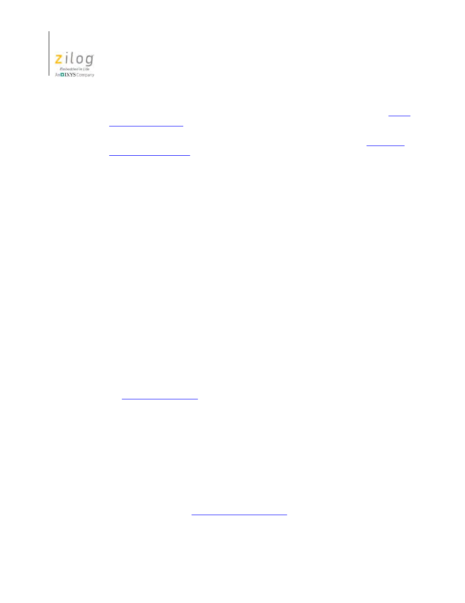 Ned in the, Floating point library, Section on | Zilog Z8F0130 User Manual | Page 126 / 582