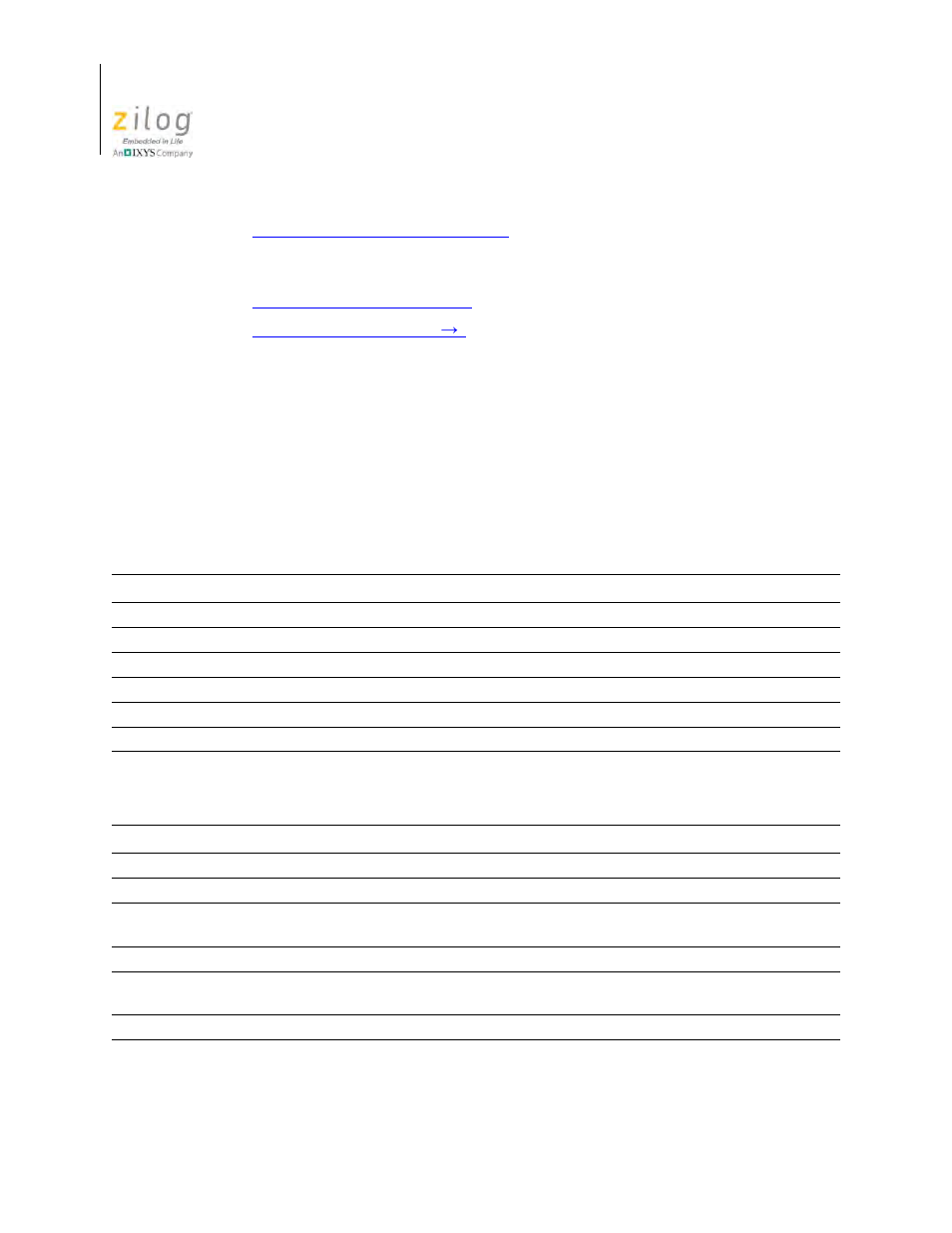 Table 7, Working with words, Table 8 | Working with lines | Zilog Z8F0130 User Manual | Page 174 / 582