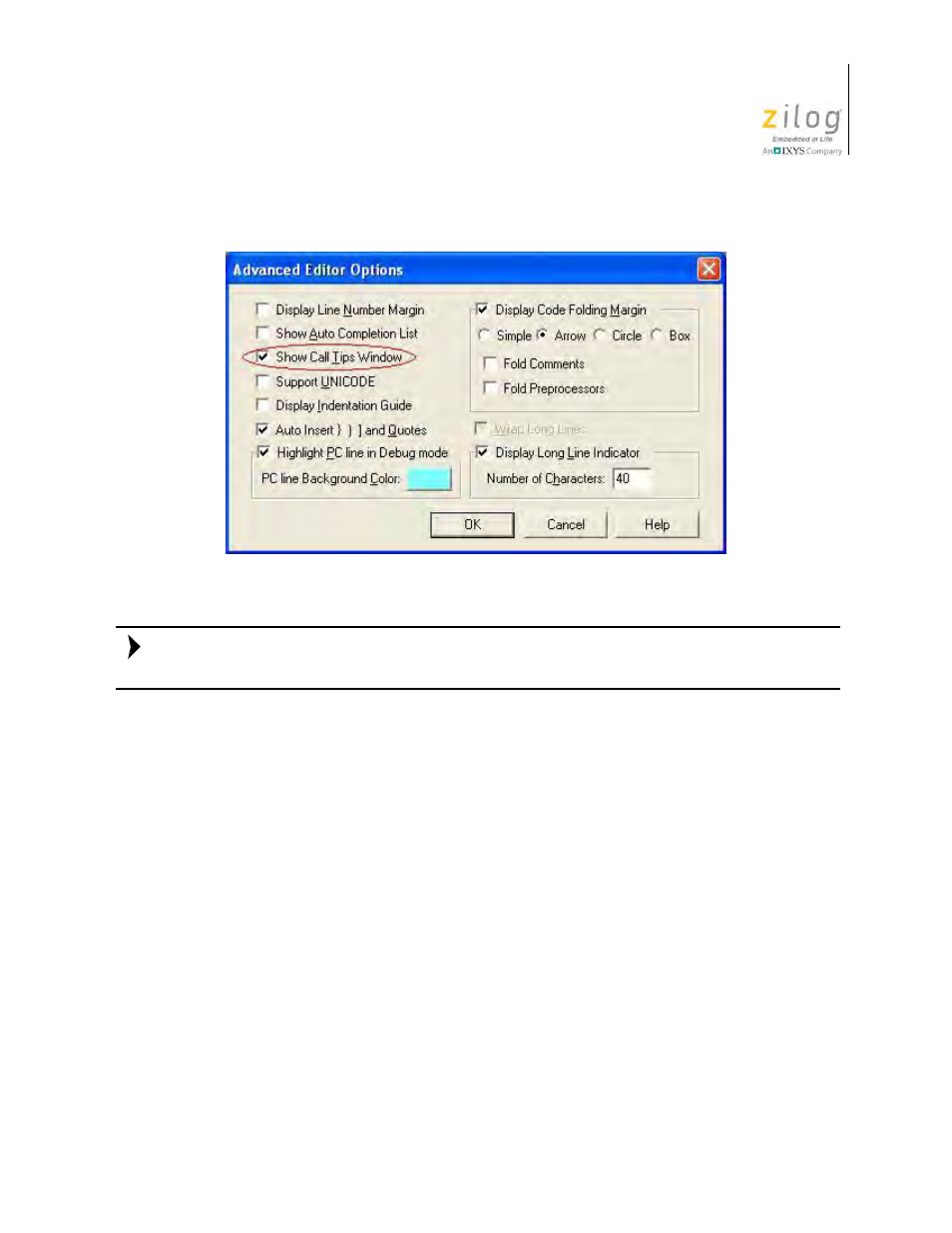 Auto indentation | Zilog Z8F0130 User Manual | Page 181 / 582
