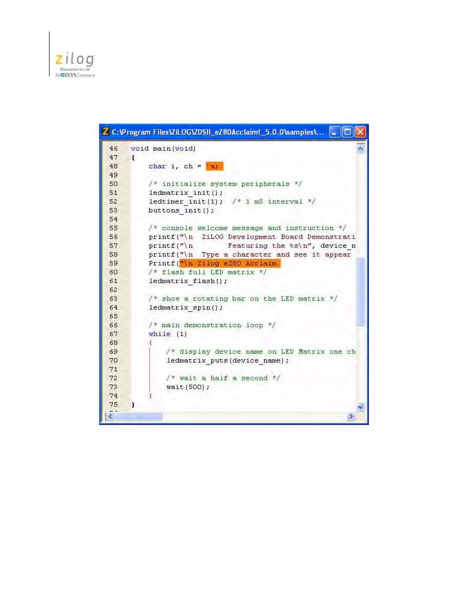 Figure 115. auto syntax styler | Zilog Z8F0130 User Manual | Page 196 / 582