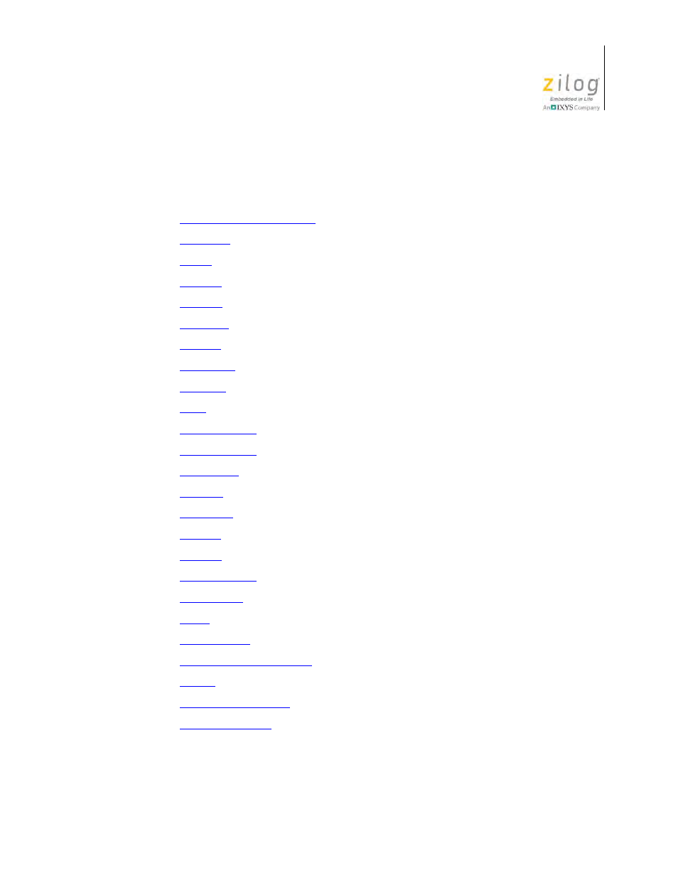 Linker commands, P. see the, Linker | Commands, Ds, see the | Zilog Z8F0130 User Manual | Page 371 / 582