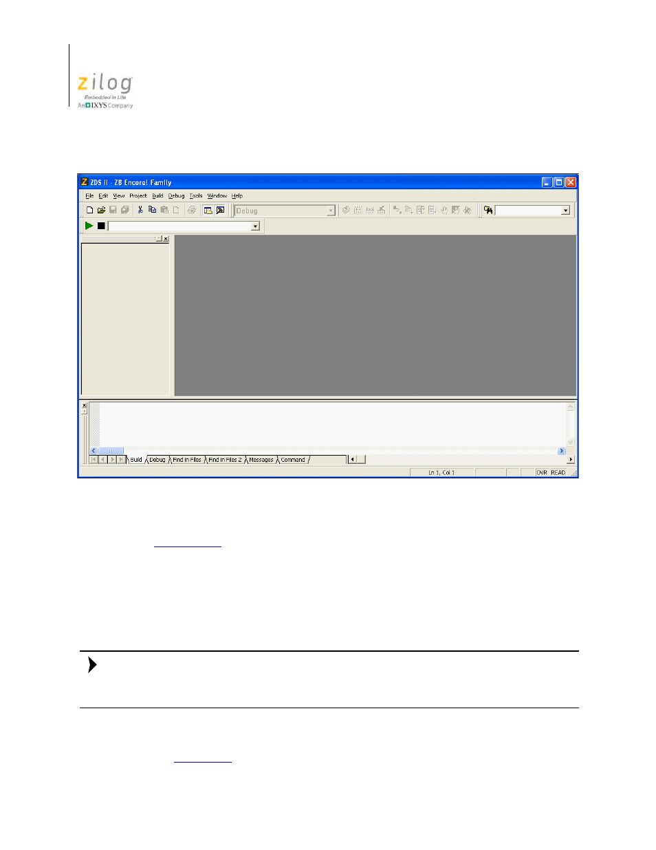 Toolbars | Zilog Z8F0130 User Manual | Page 48 / 582