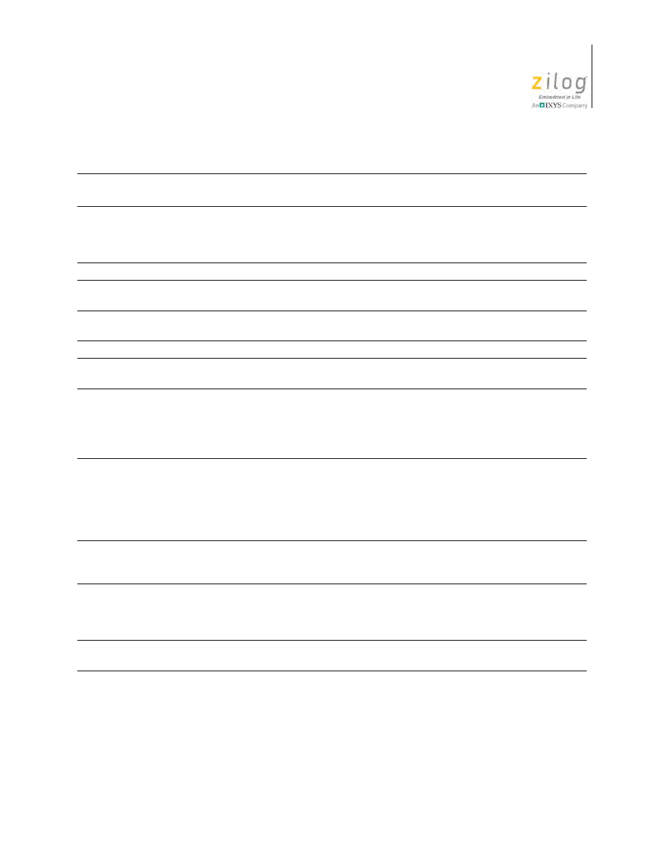 Zilog Z8F0130 User Manual | Page 533 / 582
